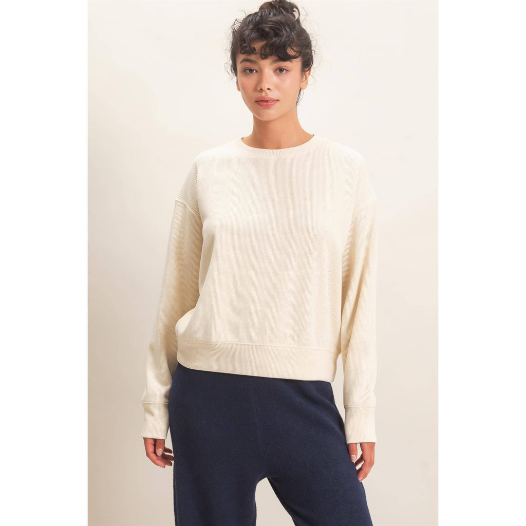 Waffle Knit Crew SET : ALPACA