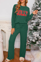 MERRY Christmas Graphic Corded Pants Set