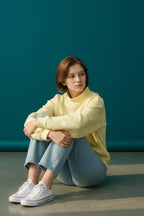 DILLYDALLY | Graphic Reversible Sweatshirt: Butter yellow