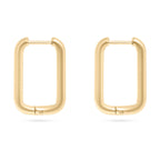 Rounded Rectangle Huggie Earrings - E56