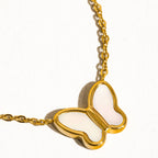 Petite Shell Butterfly Necklace - N81
