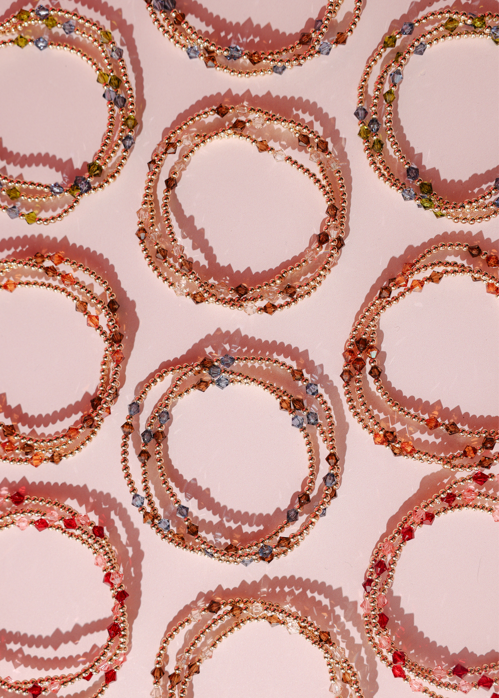 Charlotte Bracelet in Champagne and Mocha: Standard 6.75 inch