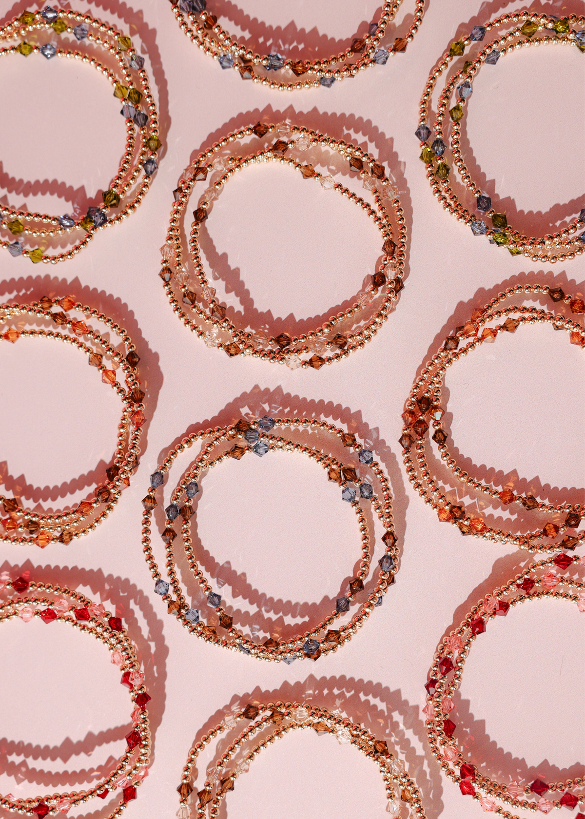 Charlotte Bracelet in Champagne and Mocha: Standard 6.75 inch
