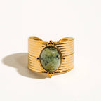 Peacock Stone Adjustable Ring - A38