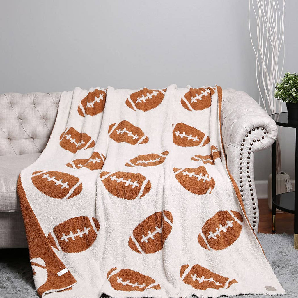 Football Patterned Throw Blanket: FC4