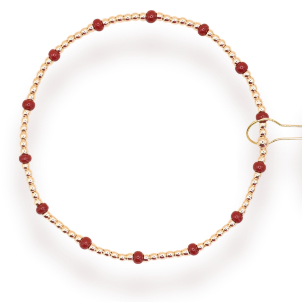 Crimson Red Dainty Poppi Bracelet- S84