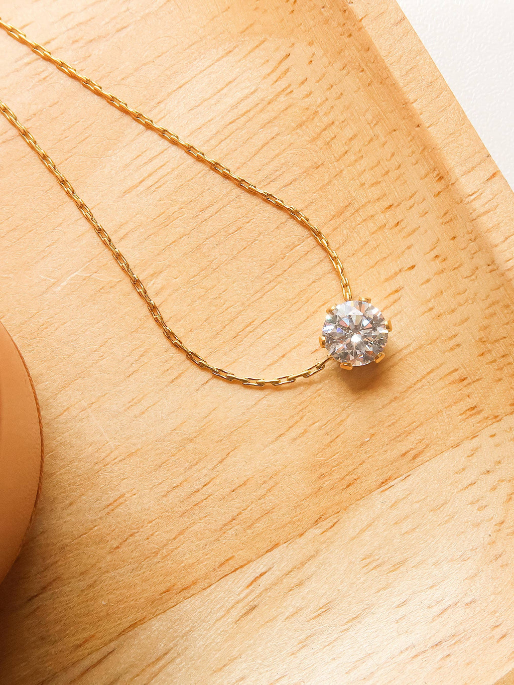 Petite Round CZ Necklace: N139