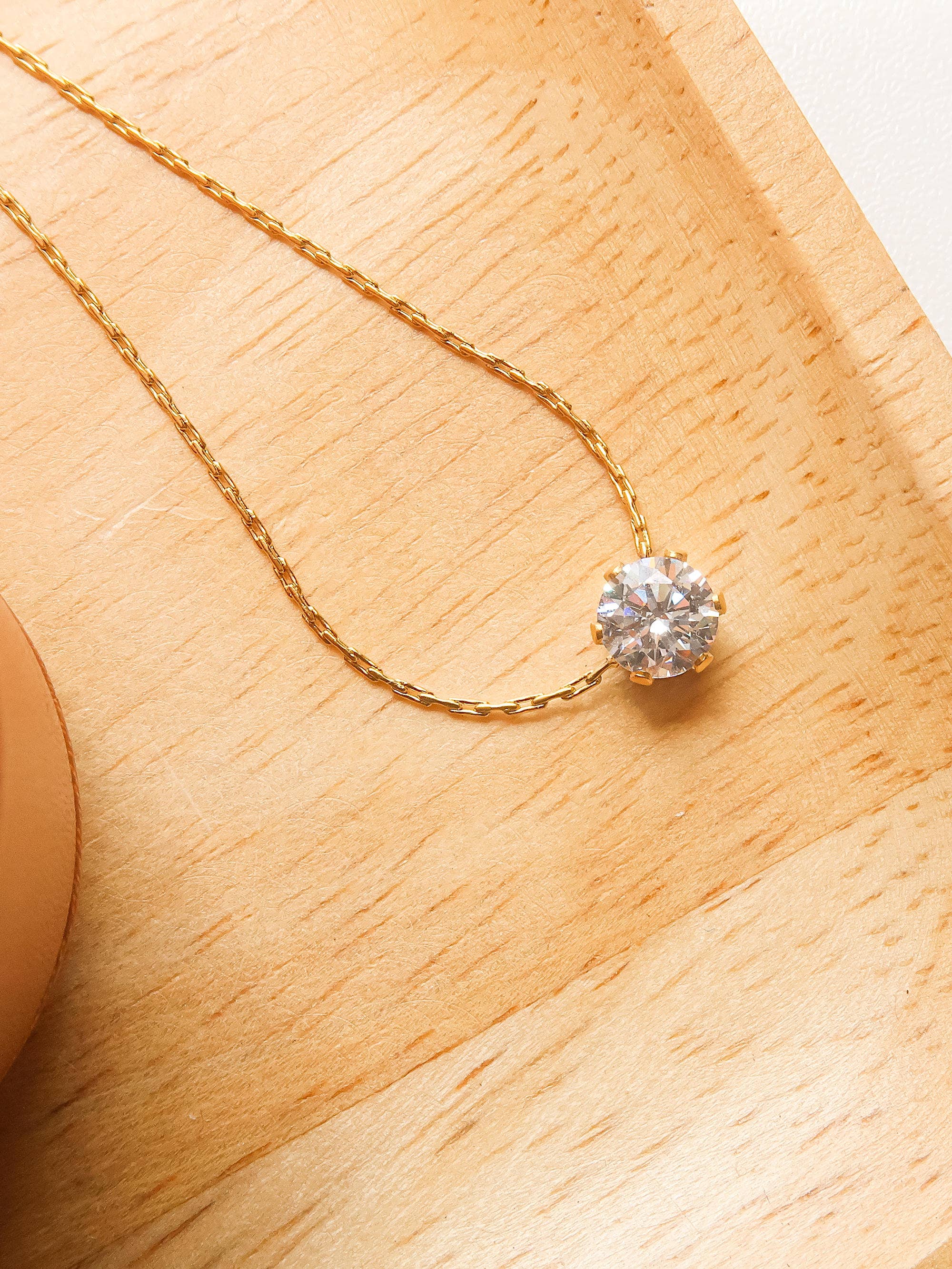 Petite Round CZ Necklace: N139