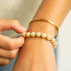 Kiska Glass Pearl Stretch Bracelet: S157