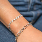 Silver Sunburst Chain Bracelet - S177