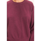 Waffle Knit Crew SET: DARK CHERRY