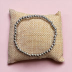 4mm Silver Beaded Bracelet : S148