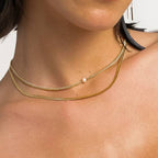 Layered Pearl Chain Necklace: N117