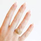 Ella Beaded Band Ring in Gold - B25