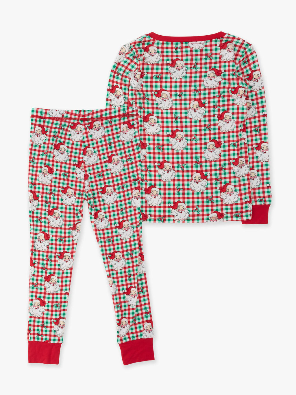 SoftSnooze™ Kids Bamboo Viscose Red & Green Dear Santa Christmas Long Sleeve Pajama Set: Multi-Color