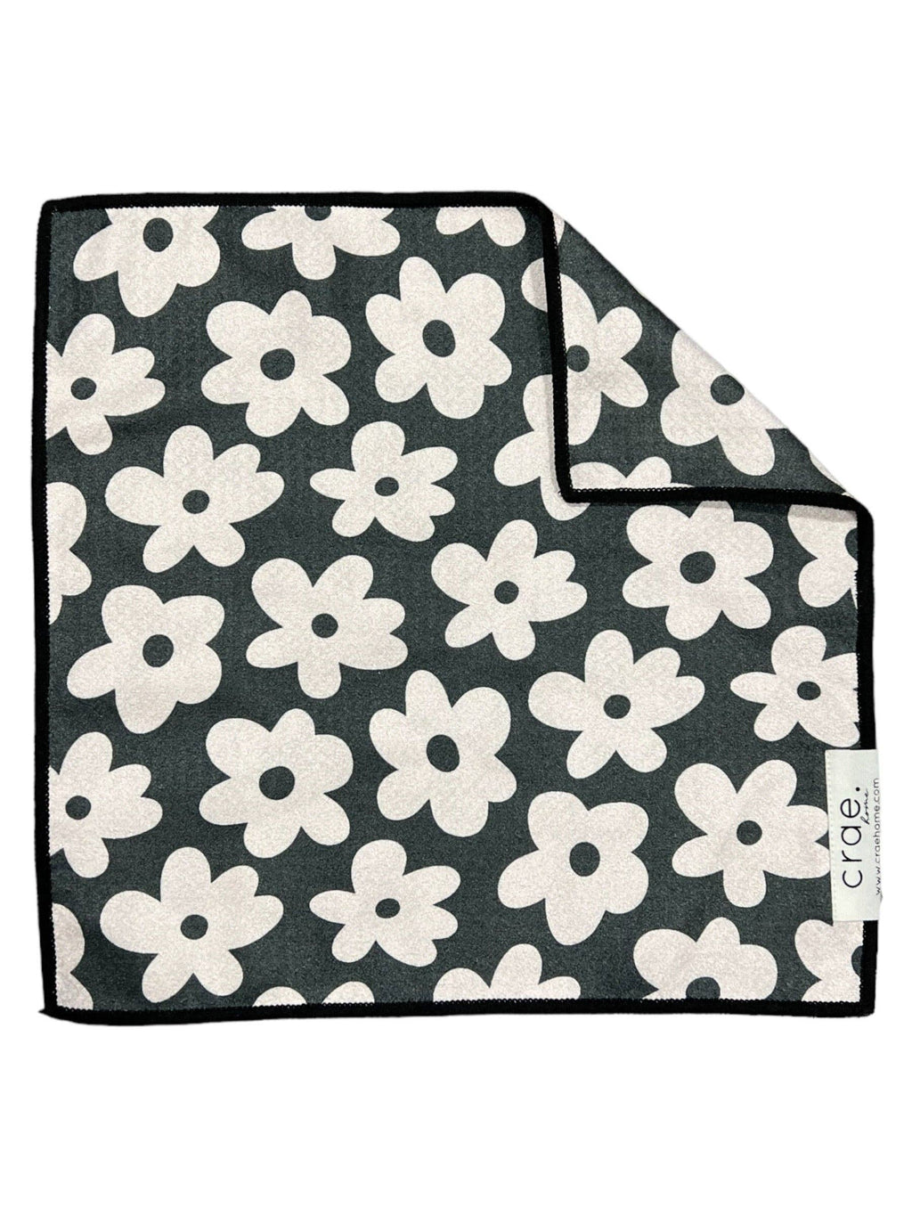 Lulus: Double-Sided Washcloth: Charcoal/Cream / 12x12 in. /