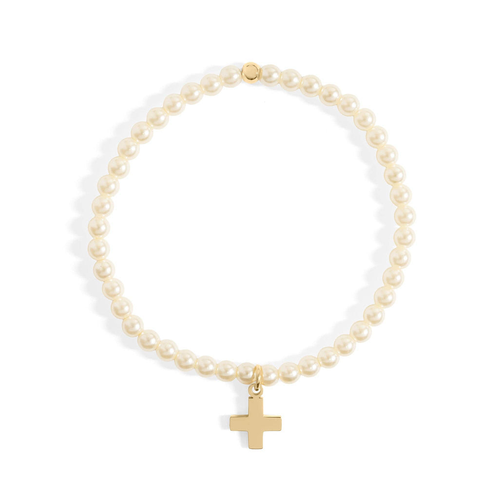Cross Charm Pearl Bracelet: S156