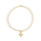 Cross Charm Pearl Bracelet: S156