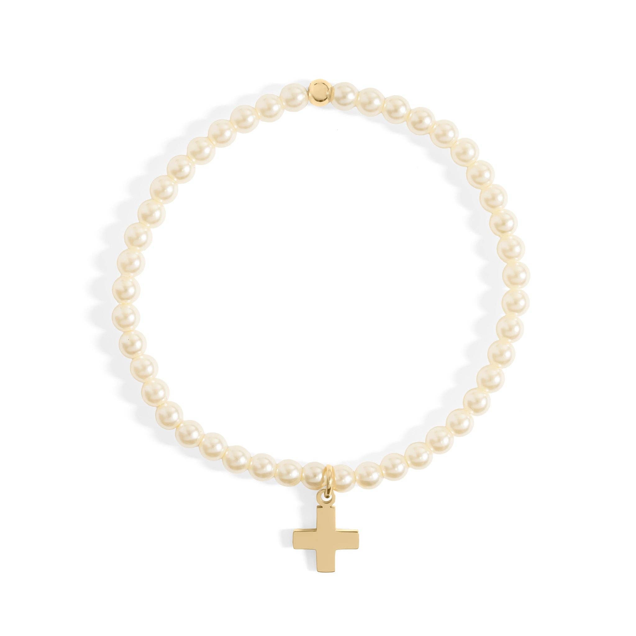 Cross Charm Pearl Bracelet: S156