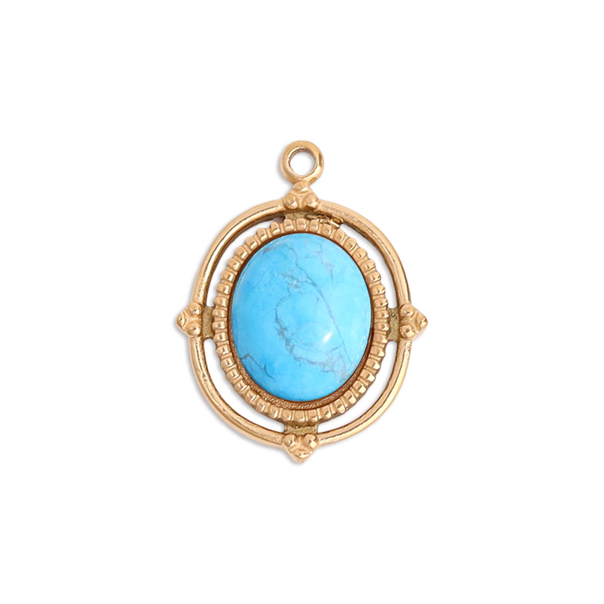 Turquoise Precious Oval Charm - C170