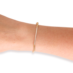 Bar Bracelet in Gold with Silver: Standard 6.75 Inch
