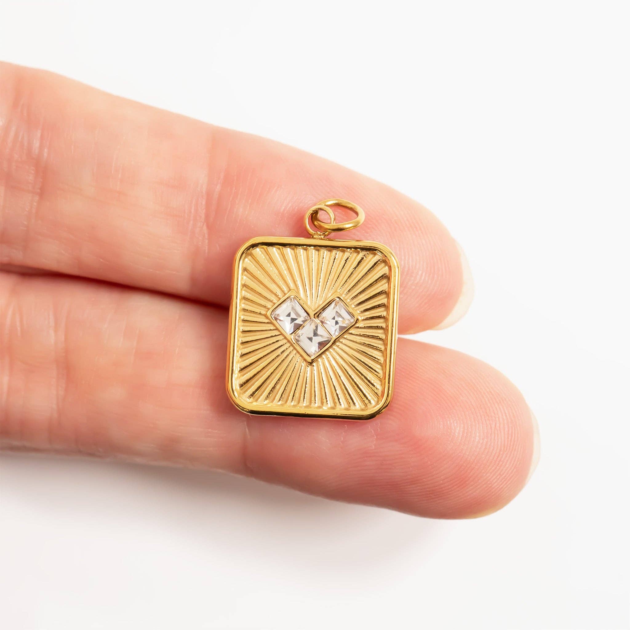 Stone Heart Charm - C157