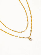 Dainty Diamond Kiss Layered Necklace - N55