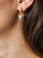 Two-Tone Love Earrings - E4