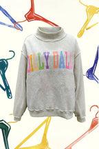 DILLYDALLY | Graphic Reversible Sweatshirt: Butter yellow