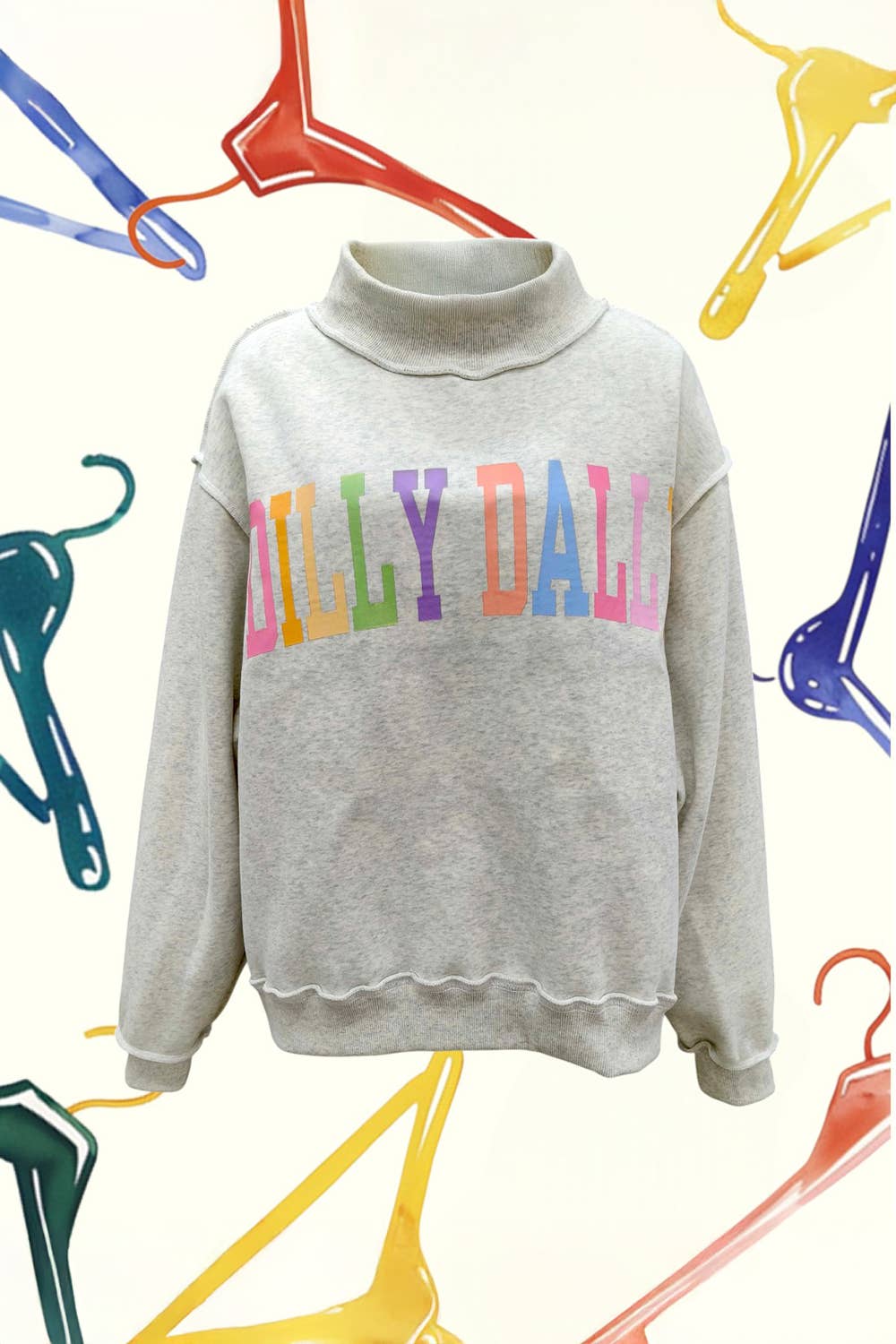 DILLYDALLY | Graphic Reversible Sweatshirt: Butter yellow