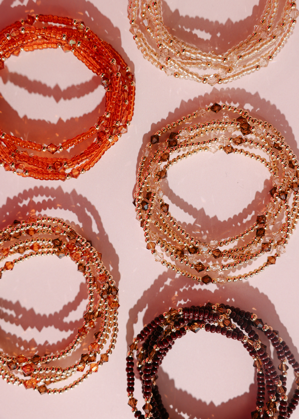 Charlotte Bracelet in Champagne and Mocha: Standard 6.75 inch