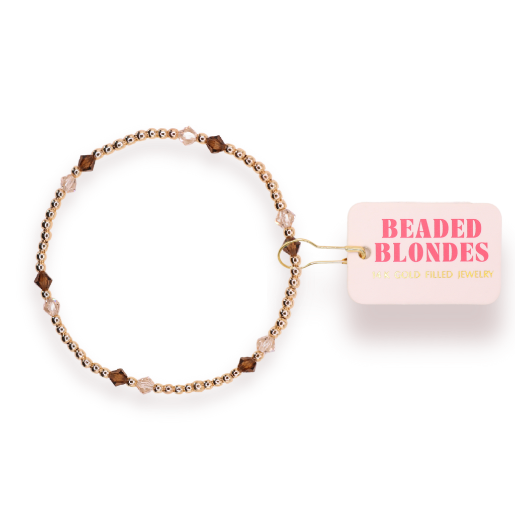 Charlotte Bracelet in Champagne and Mocha: Standard 6.75 inch