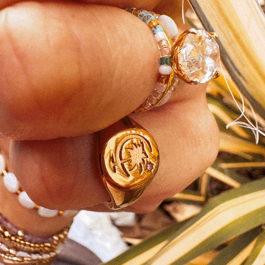 Blush Pink Moon Ring - A13