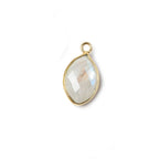 Vermeil Bezel Rainbow Moonstone faceted marquise Charm -C259