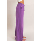 Wide Leg Mineral Wash Pants: BLACK
