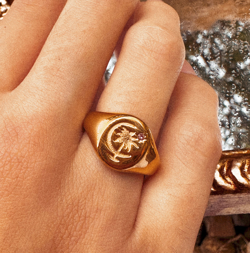 Blush Pink Moon Ring - A13