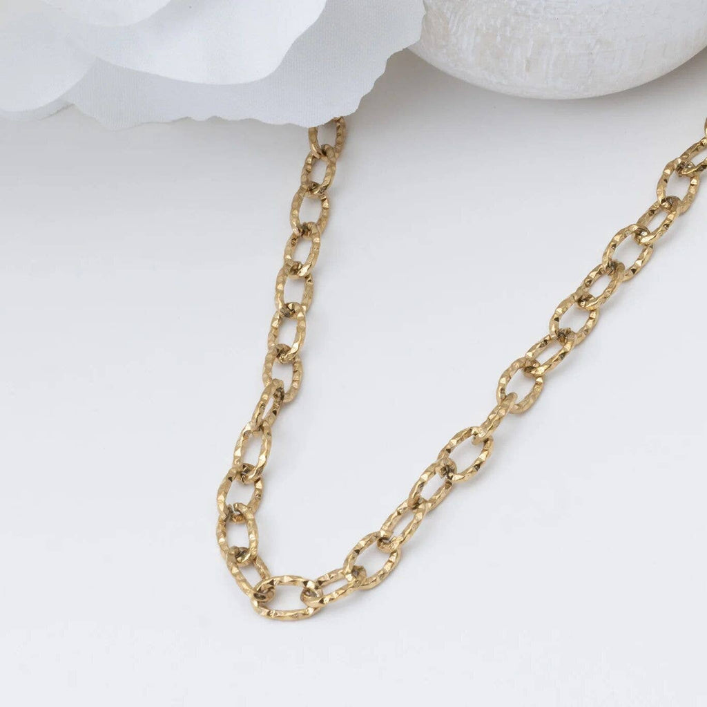 Hammered Gold Chain Necklace - N63