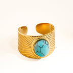 Reef Turquoise Stone Adjustable Ring - A50