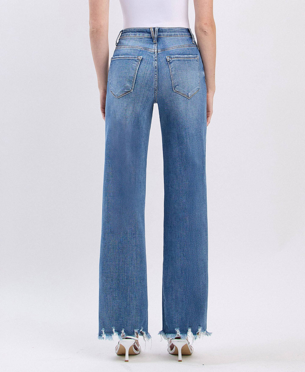 TUMMY CONTROL 90'S VINTAGE SUPER HIGH RISE LOOSE LV1210M: MEDIUM DENIM