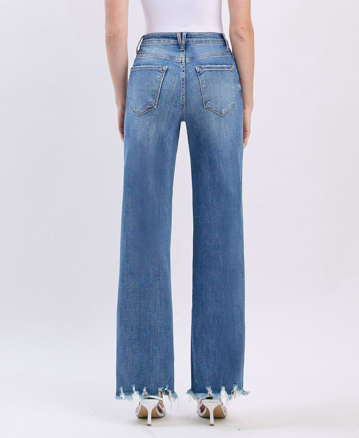 TUMMY CONTROL 90'S VINTAGE SUPER HIGH RISE LOOSE LV1210M: MEDIUM DENIM