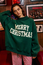 DECKTHEHALLS Reversible Mock-Neck Sweatshirt: FORREST GREEN /
