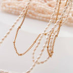 Freshwater Pearl Layered Chain Necklace - N105