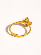 Diamond Clover Adjustable Ring - A136