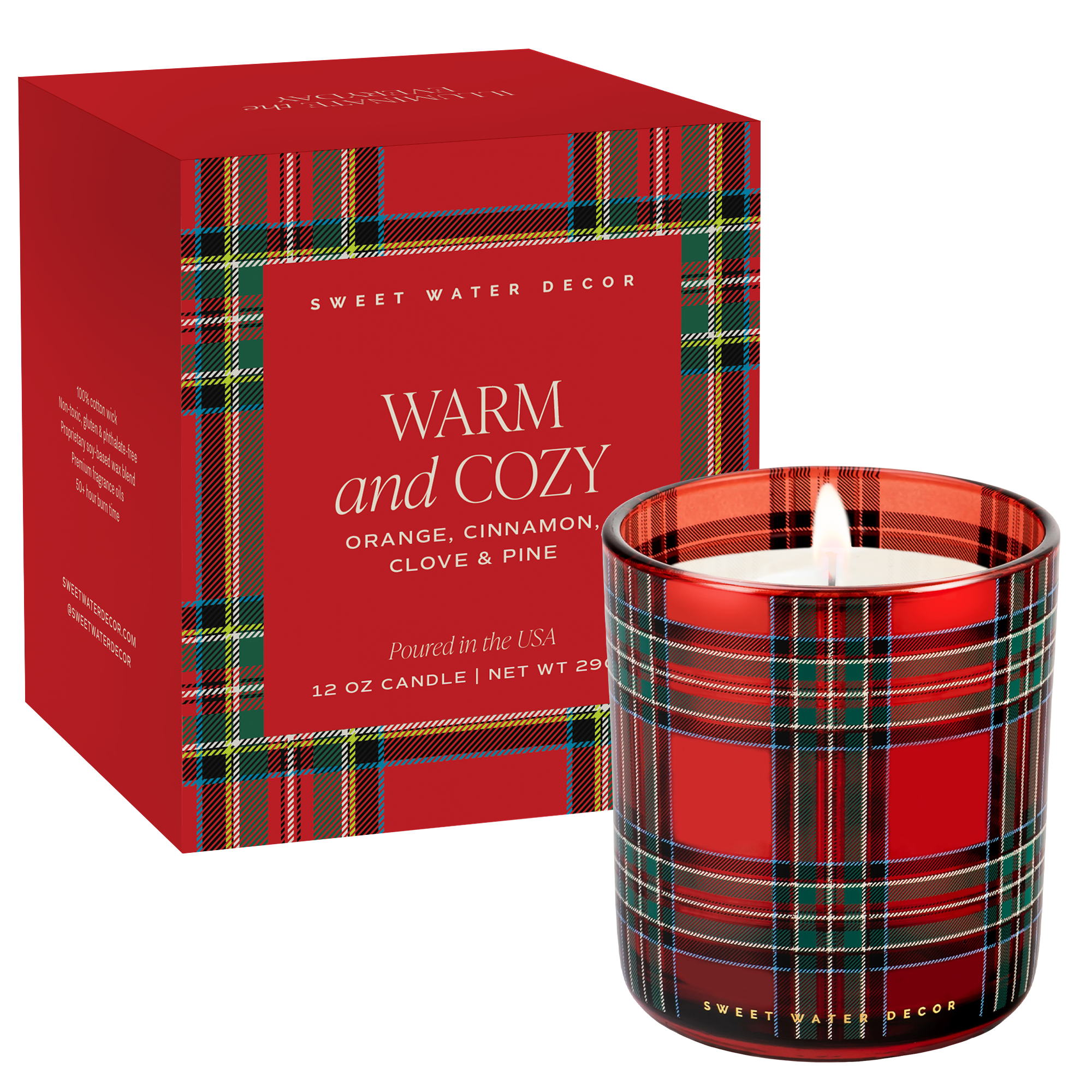 Warm and Cozy 12 oz Boxed Soy Candle - Christmas Gifts