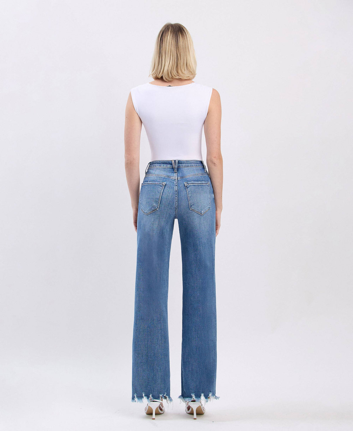 TUMMY CONTROL 90'S VINTAGE SUPER HIGH RISE LOOSE LV1210M: MEDIUM DENIM