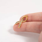 Breast Cancer Awareness Crystal Stone Ribbon Charm - C167