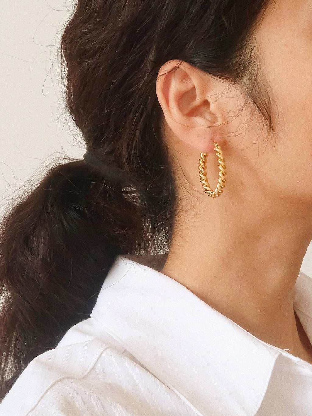 Golden Girl Braided Hoop Earrings - E103