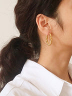 Golden Girl Braided Hoop Earrings - E103