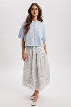 BUTTON-UP SWEATER KNIT TOP / taupe