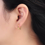 Golden U Huggy Earrings - E71